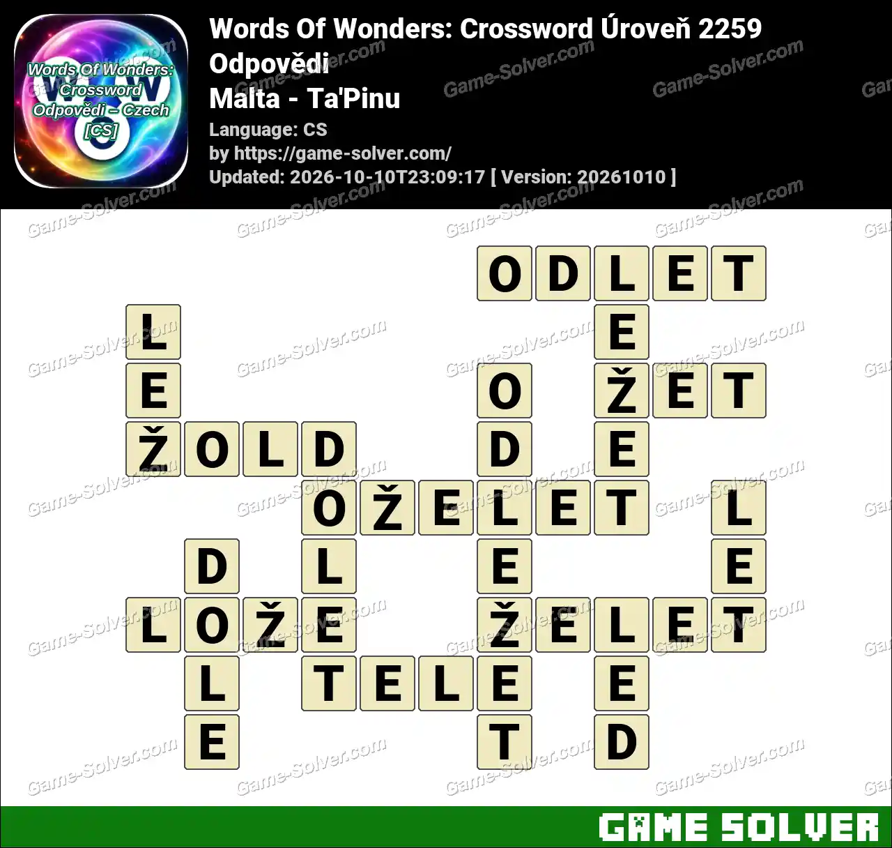 Words Of Wonders: Crossword Úroveň 2259 Odpovědi – Malta – Ta’Pinu